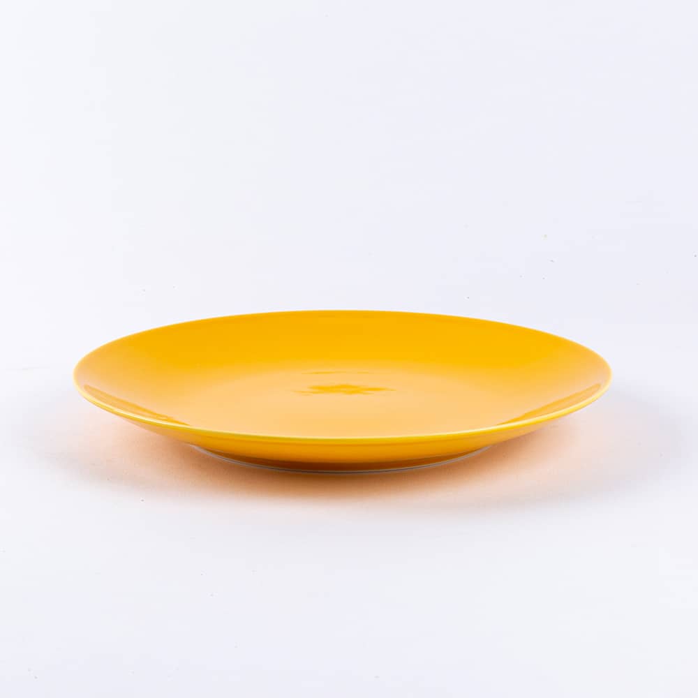 La grande assiette en porcelaine ronde - Jaune moutarde Assiettes à diner Ogre la Fabrique