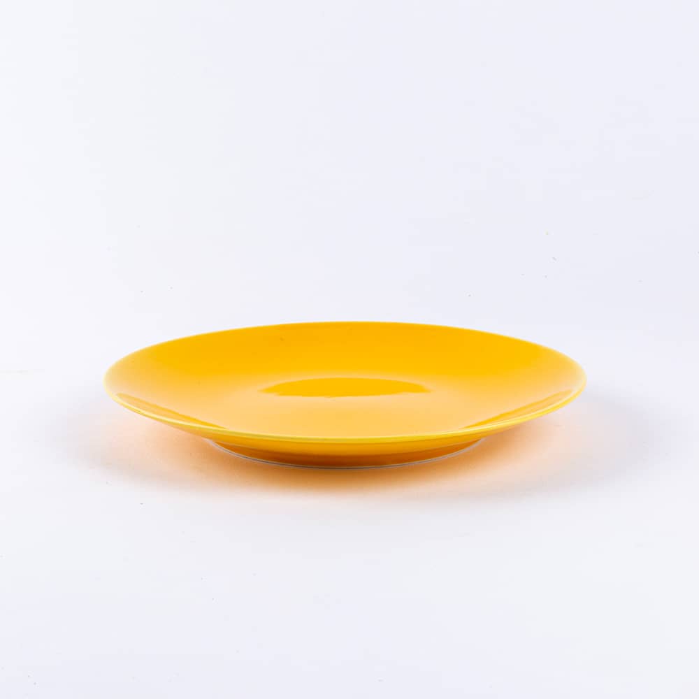 L'assiette à dessert en porcelaine ronde - Jaune moutarde Assiettes à dessert Ogre la Fabrique