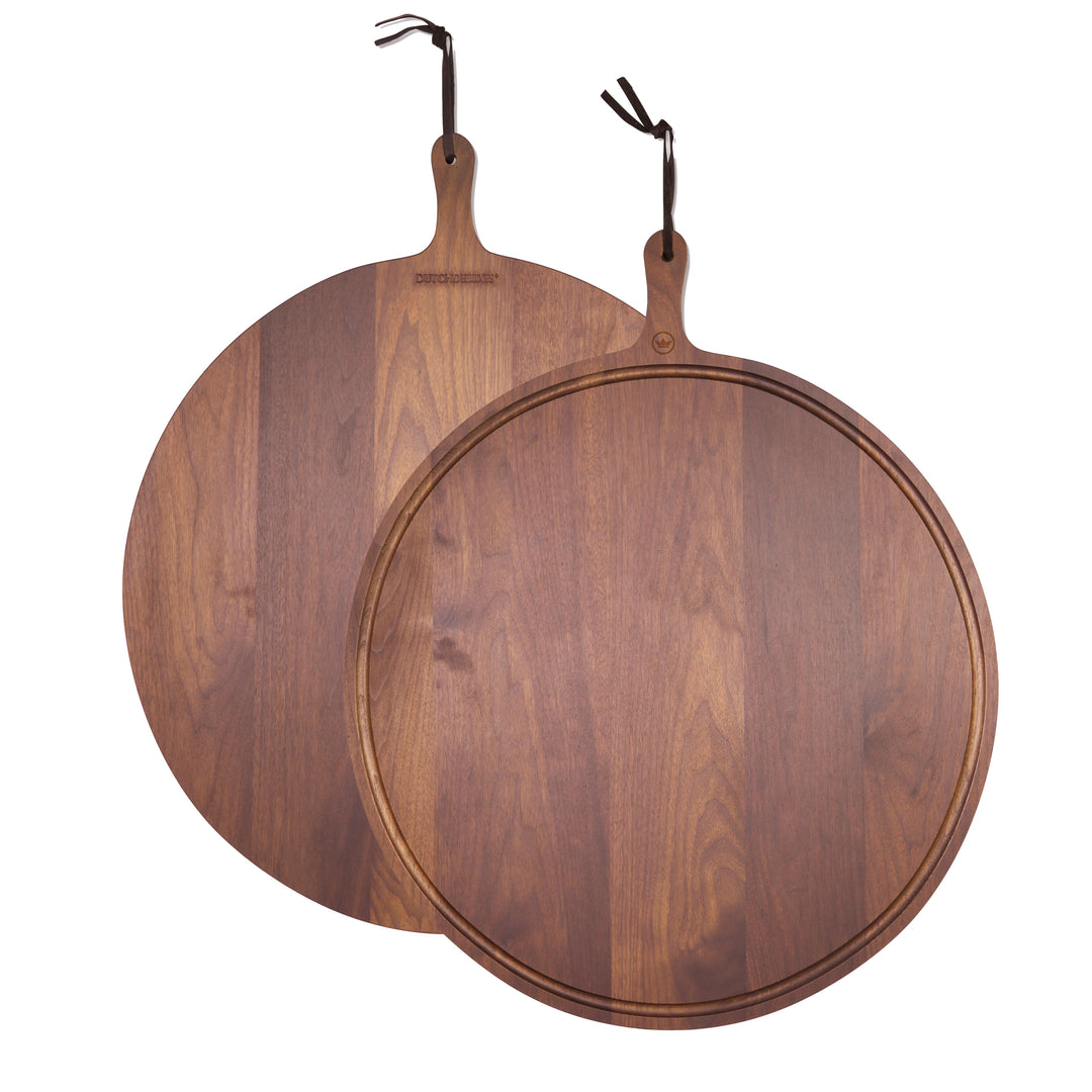Planche XL ronde - Noyer huilé Planches BBQ Dutchdeluxes