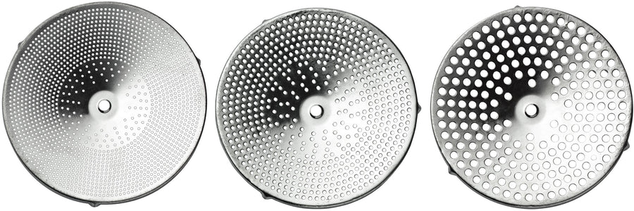 Lot de 3 grilles inox pour passe-légumes diamètre 24,27 et 31 cm Passe-légumes Guillouard