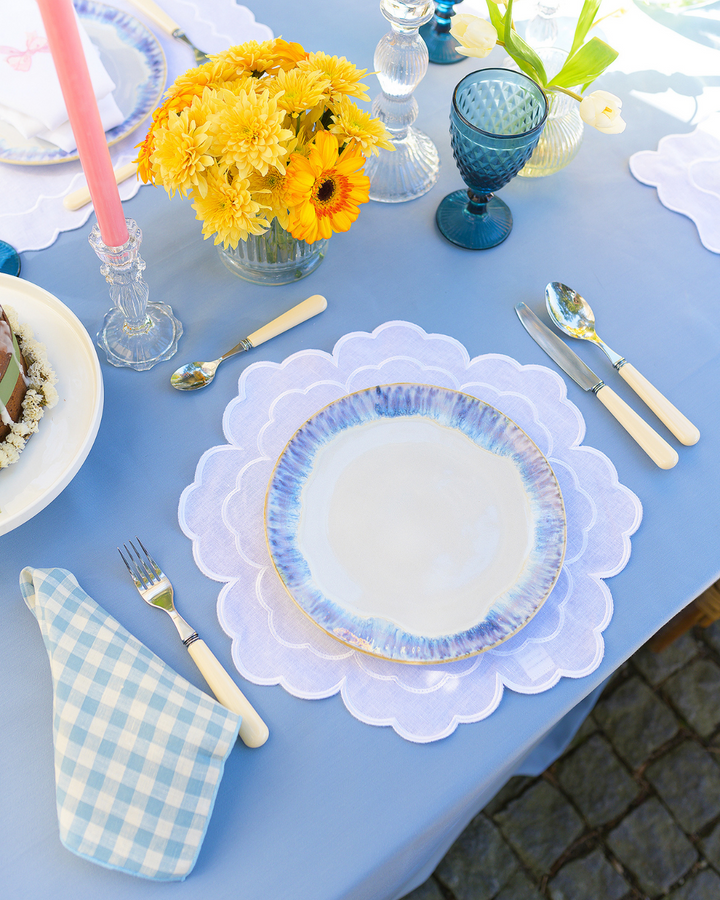 Set de table Iris, blanc sur blanc