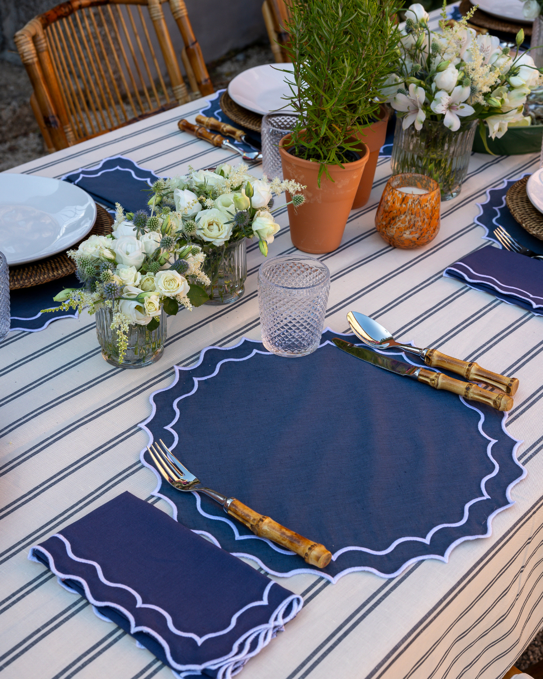 Set de table Navy, bleu marine et blanc Sets de table Mariaida Home