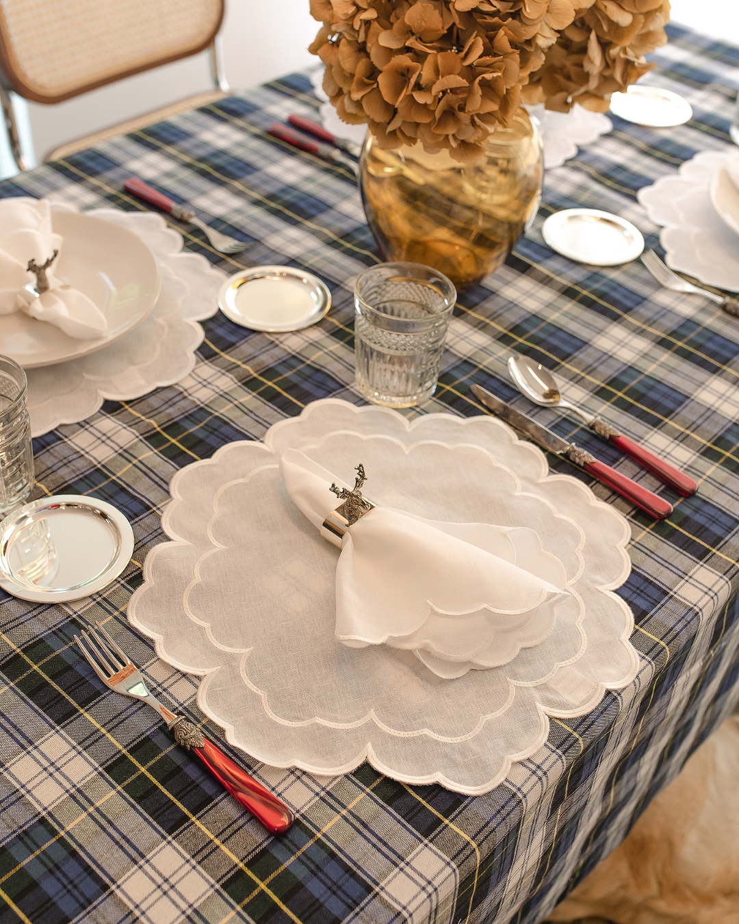 Set de table Iris, blanc sur blanc