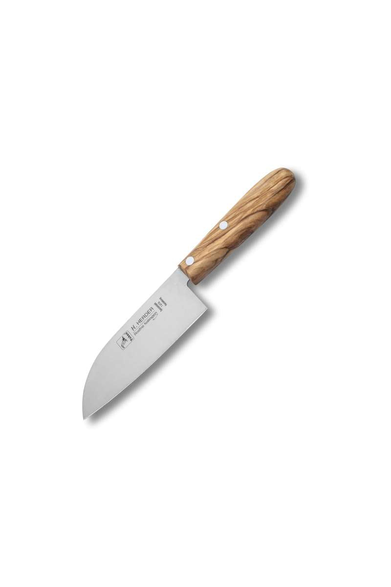 Mini couteau Santoku 13,5cm avec manche en bois d'olivier Couteaux de chef Solingen Germany