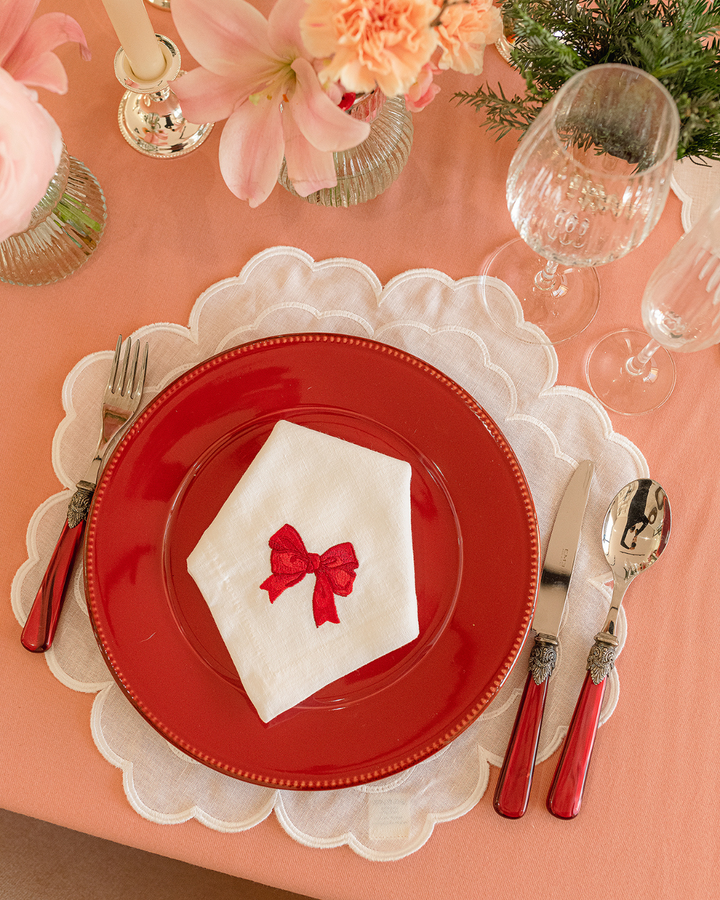 Set de table Iris, blanc sur blanc