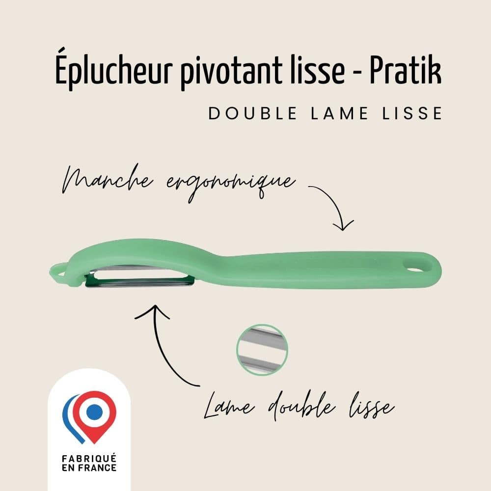 Éplucheur “I” – Pivotant – Lame double lisse | Nogent Daily