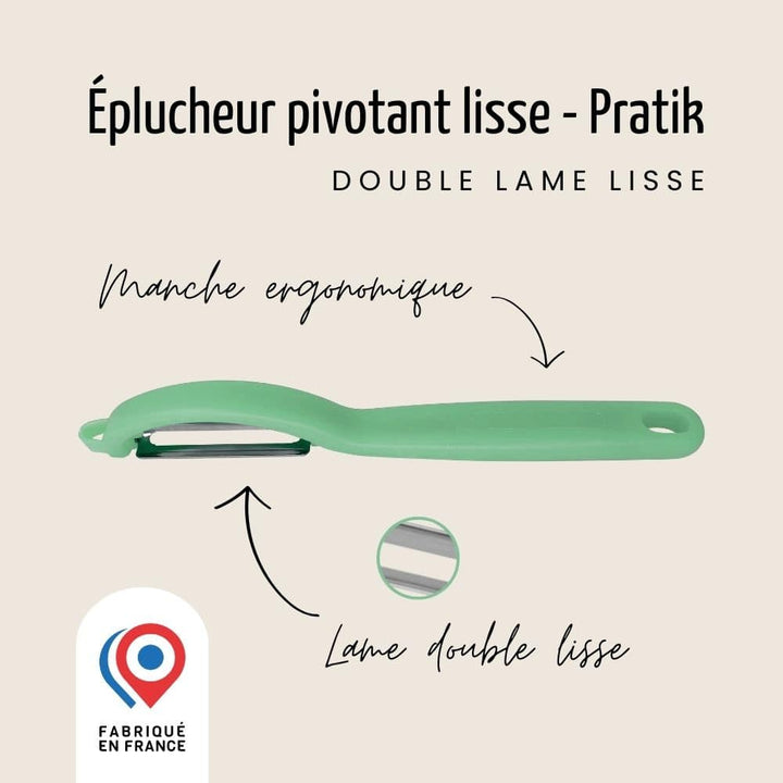 Éplucheur “I” – Pivotant – Lame double lisse | Nogent Daily
