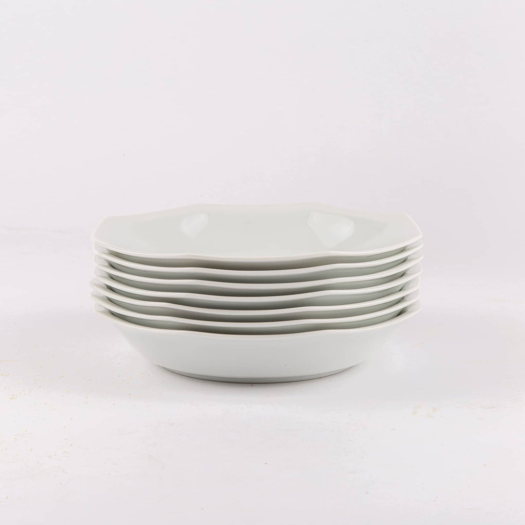 L'assiette creuse en porcelaine octogonale - Blanche de Limoges Assiettes creuses Ogre la Fabrique