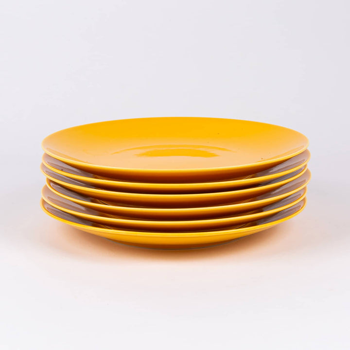 La grande assiette en porcelaine ronde - Jaune moutarde Assiettes à diner Ogre la Fabrique