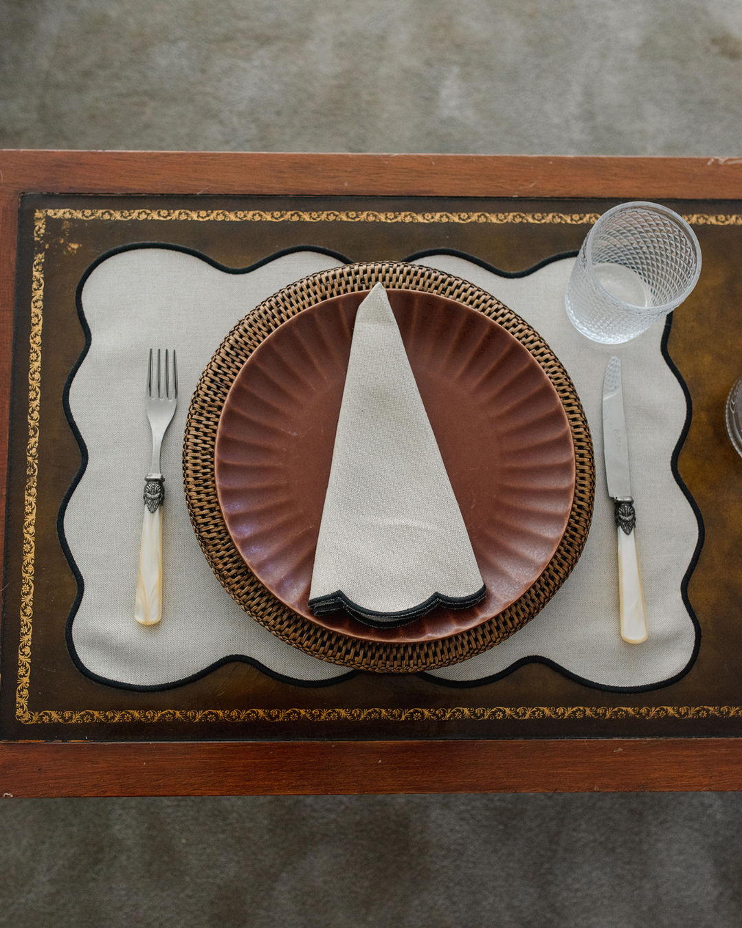 Set de table Palma, beige et noir Sets de table Mariaida Home