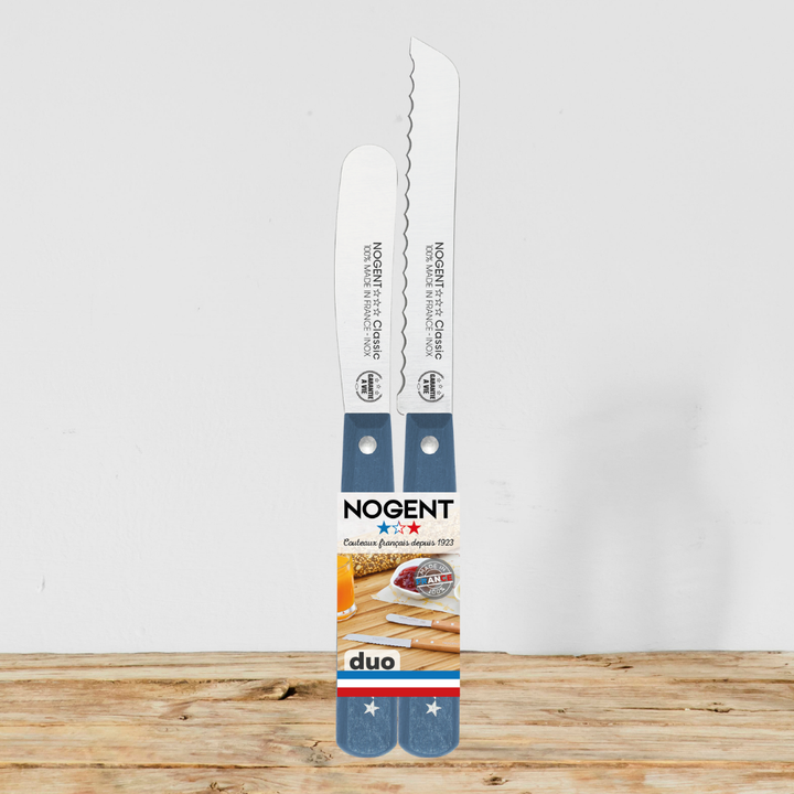 Duo – Set couteau à pain 11cm et tartineur 8cm Nogent *** | Classic Bois