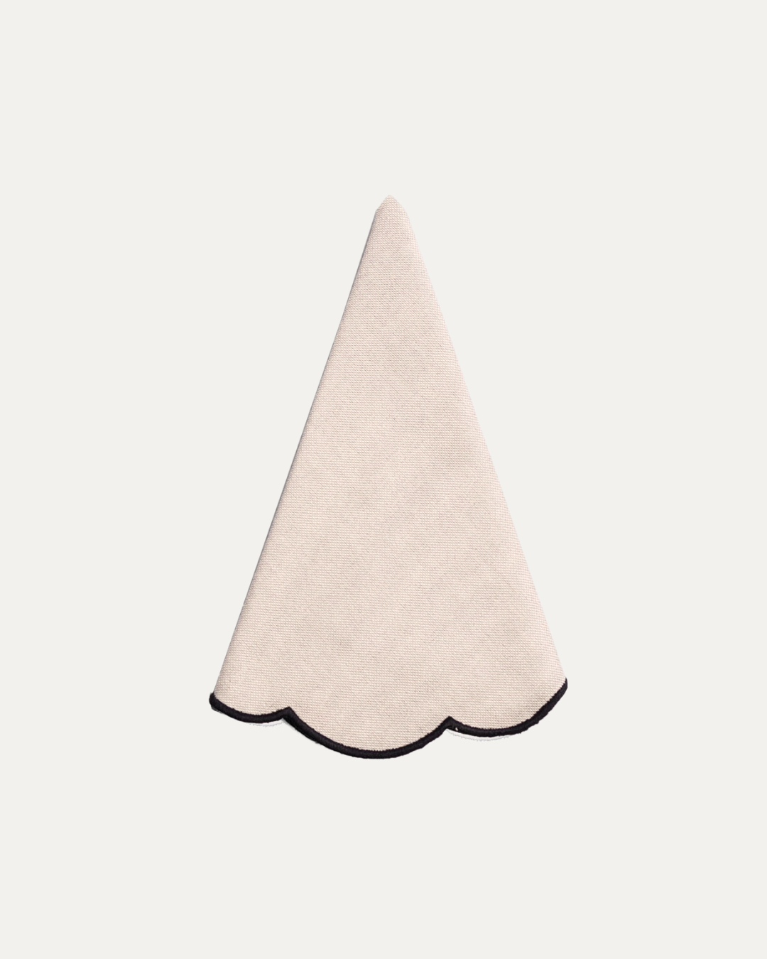 Serviette en lin et coton festonnée Belmonte, beige et noir Serviettes de table Mariaida Home