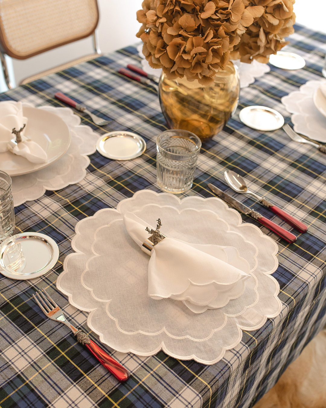 Serviette en lin Iris, blanche Serviettes de table Mariaida Home