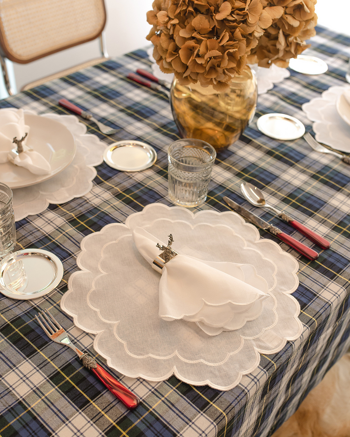 Serviette en lin Iris, blanche Serviettes de table Mariaida Home