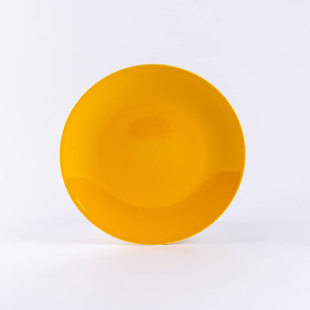 La grande assiette en porcelaine ronde - Jaune moutarde Assiettes à diner Ogre la Fabrique