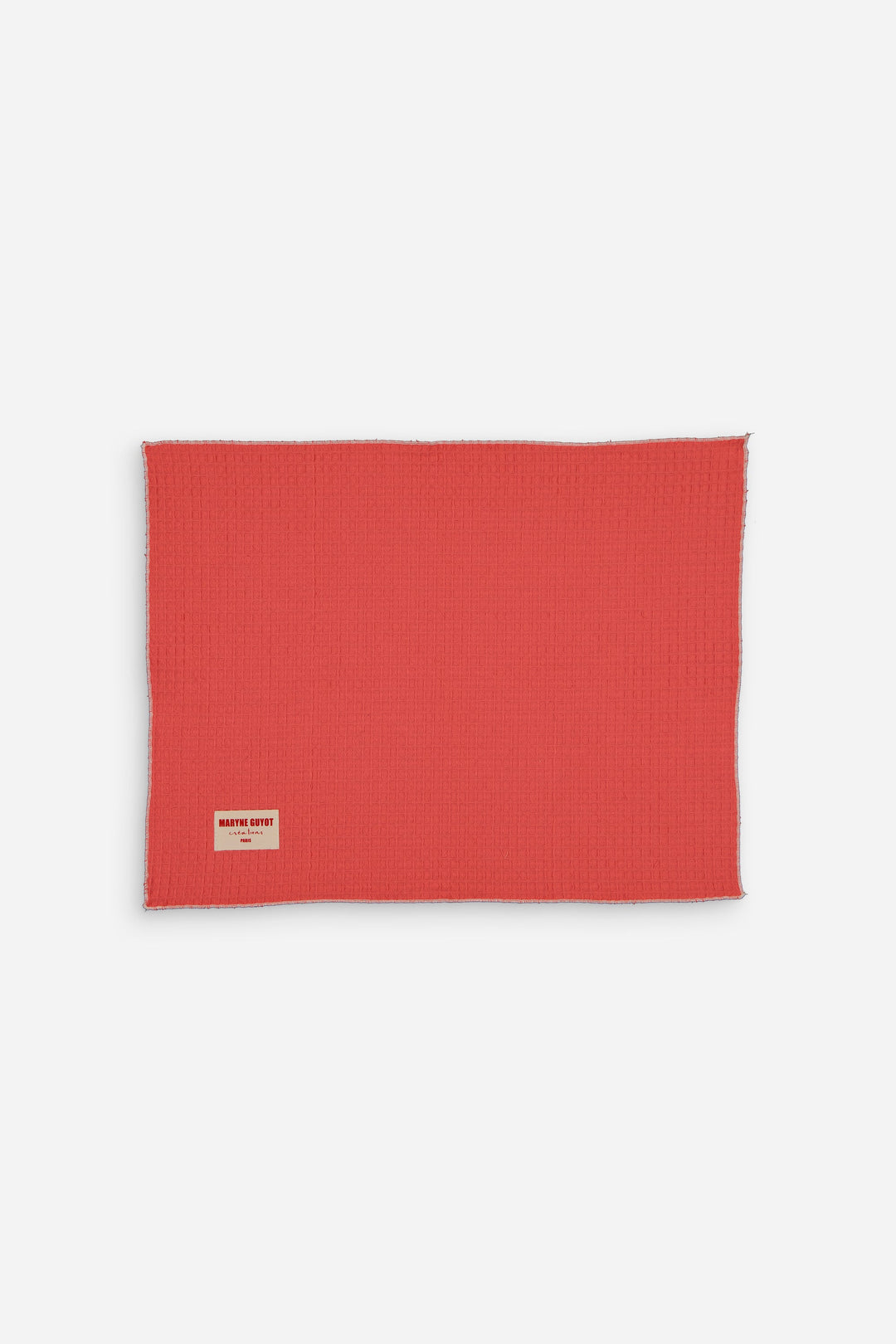 Set of 4 textured plain placemats - Coral Waffle
