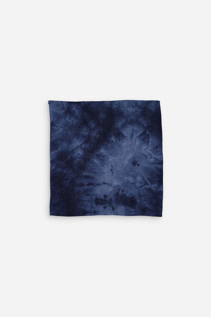 Set of 4 navy blue tie-dye cotton napkins