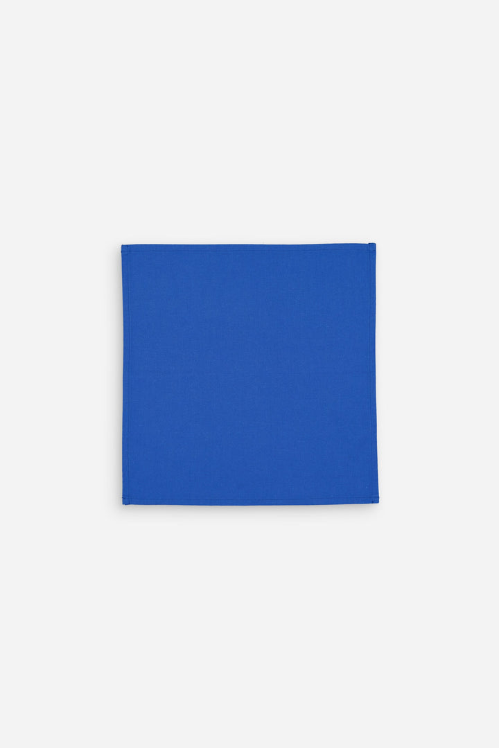 Lot de 4 serviettes de table en coton-lin bleu électrique