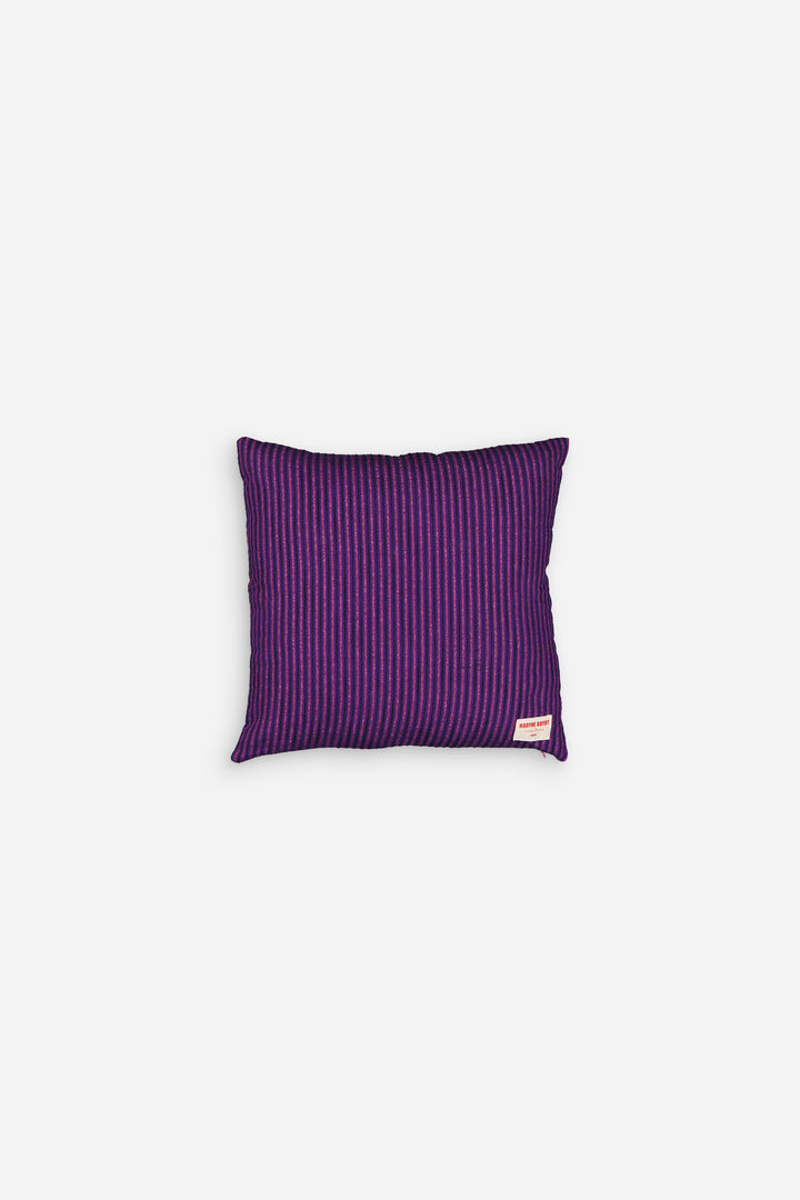 Coussin violet et lignes irisées rose - GASTON