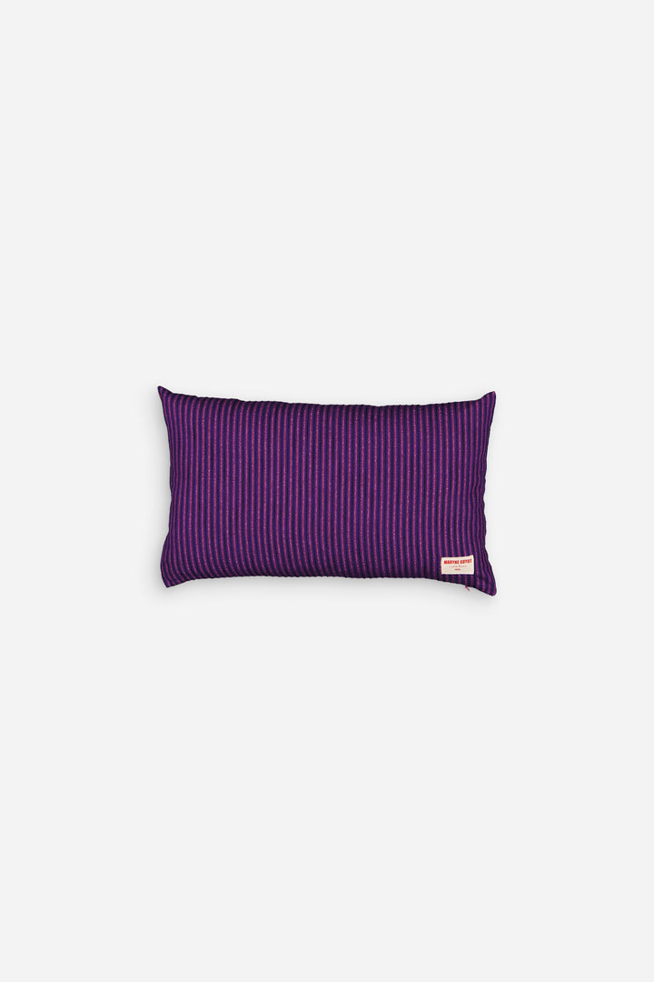 Coussin violet et lignes irisées rose - GASTON