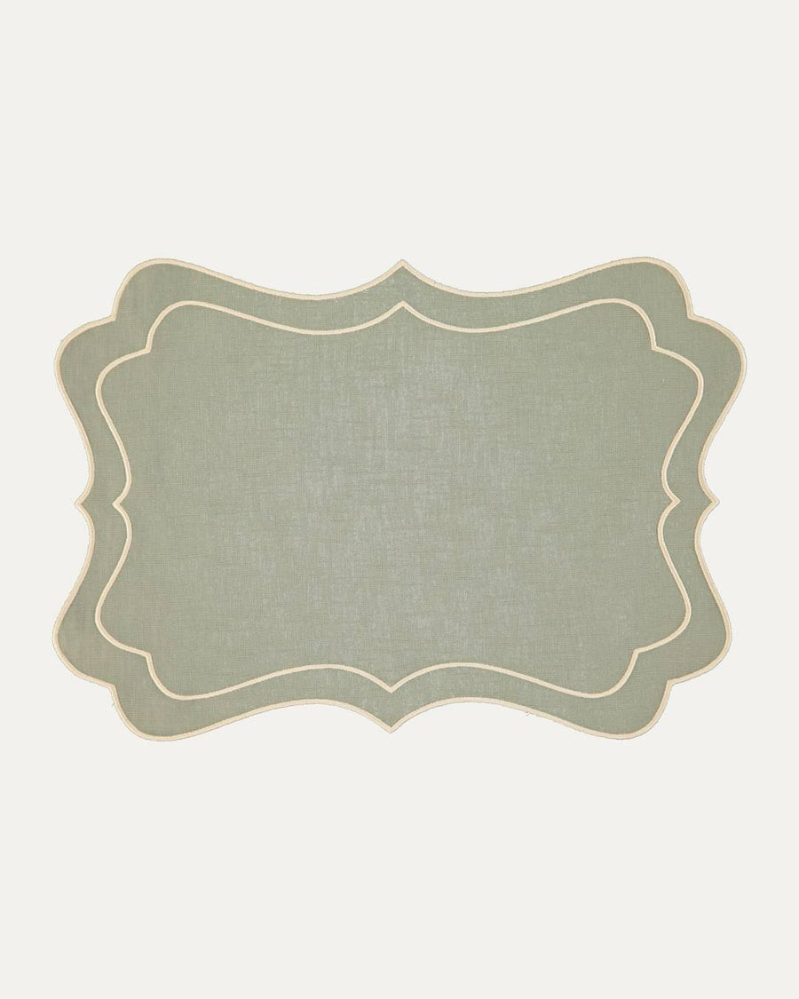 Set de table Brisa, Vert et feston Ecru Sets de table Mariaida Home
