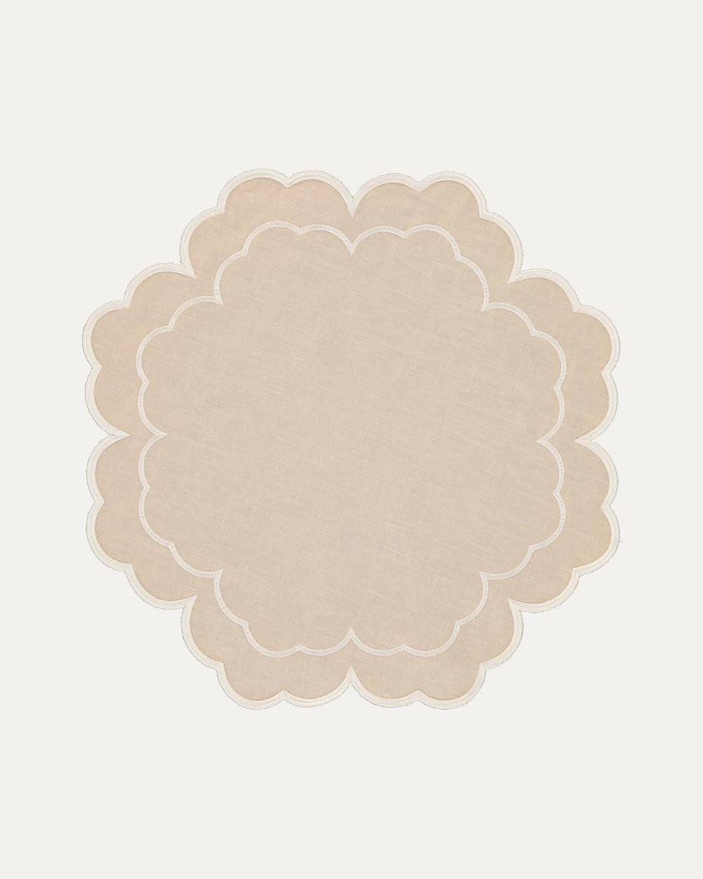 Set de table Iris, beige et blanc Sets de table Mariaida Home