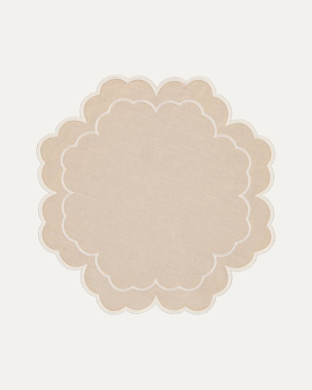 Set de table Iris, beige et blanc Sets de table Mariaida Home