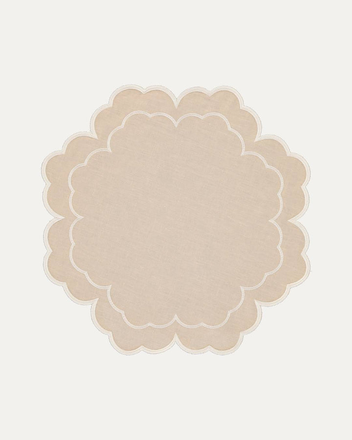 Set de table Iris, beige et blanc Sets de table Mariaida Home