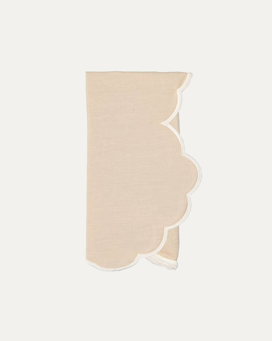 Serviette en lin Iris, beige et blanc Serviettes de table Mariaida Home