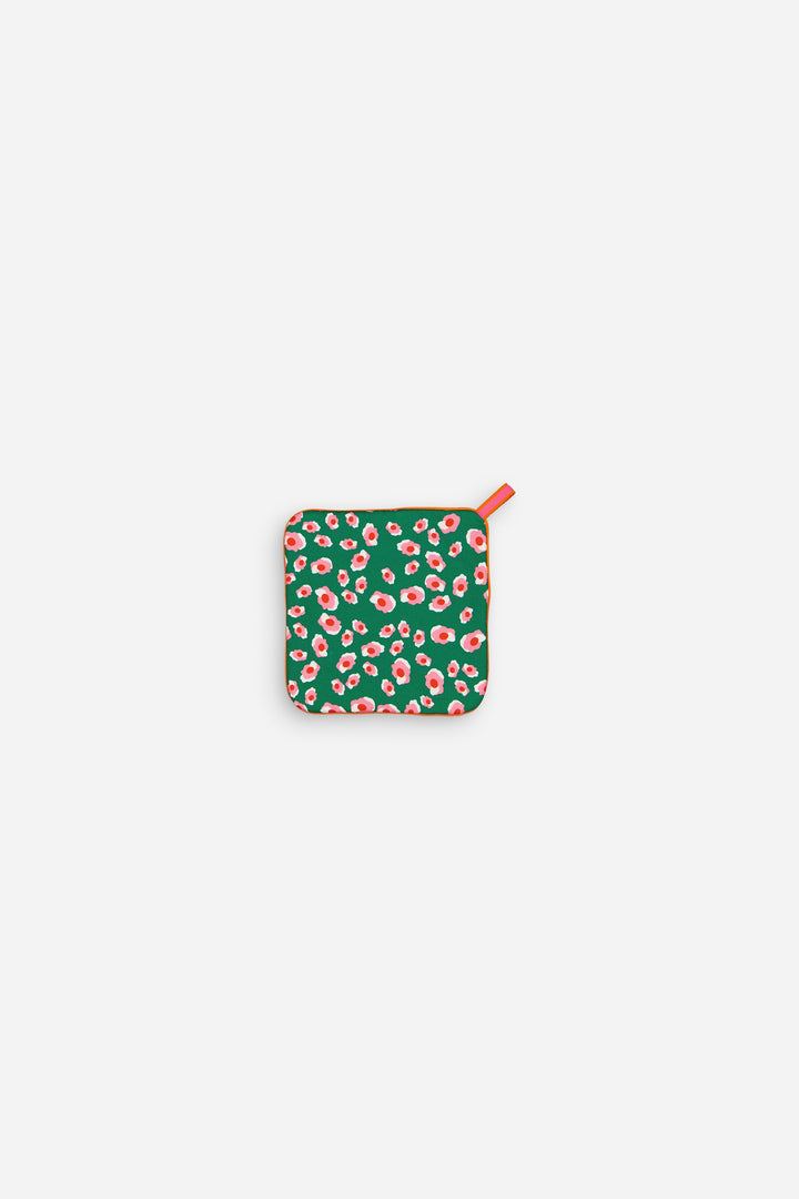 Green leopard print kitchen mitt