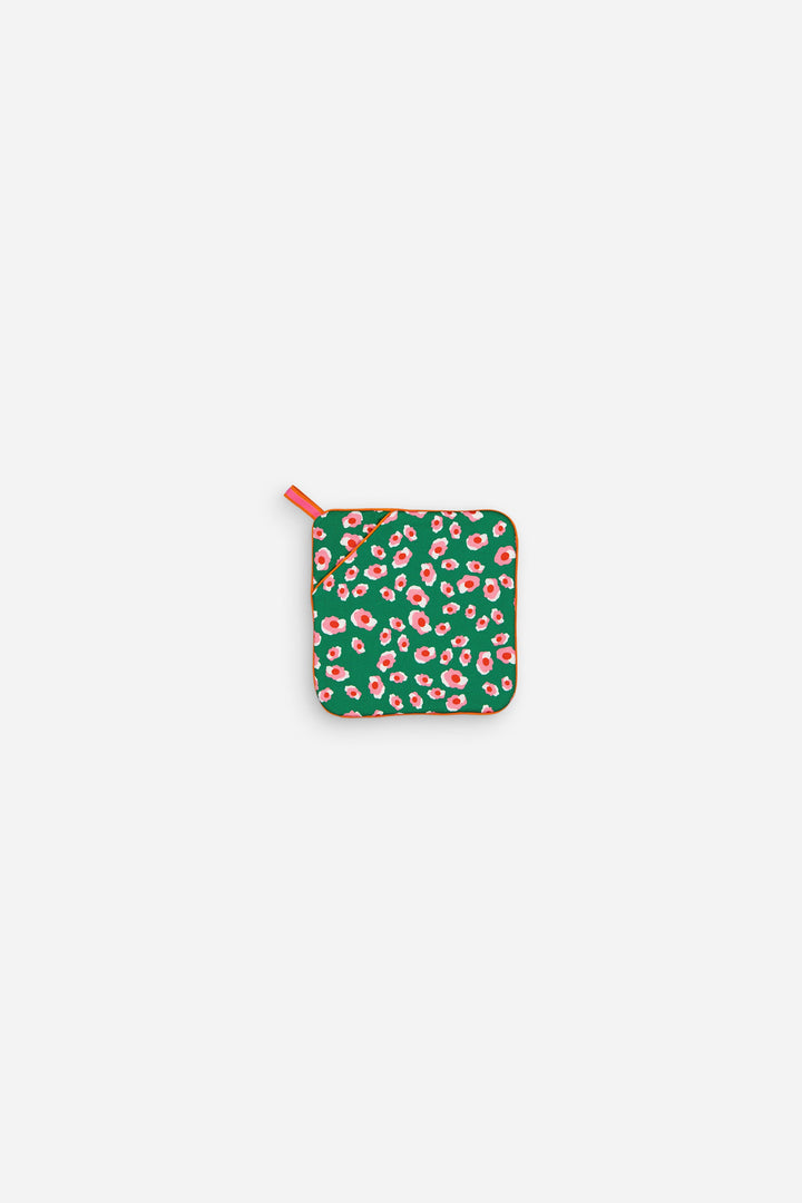 Green leopard print kitchen mitt