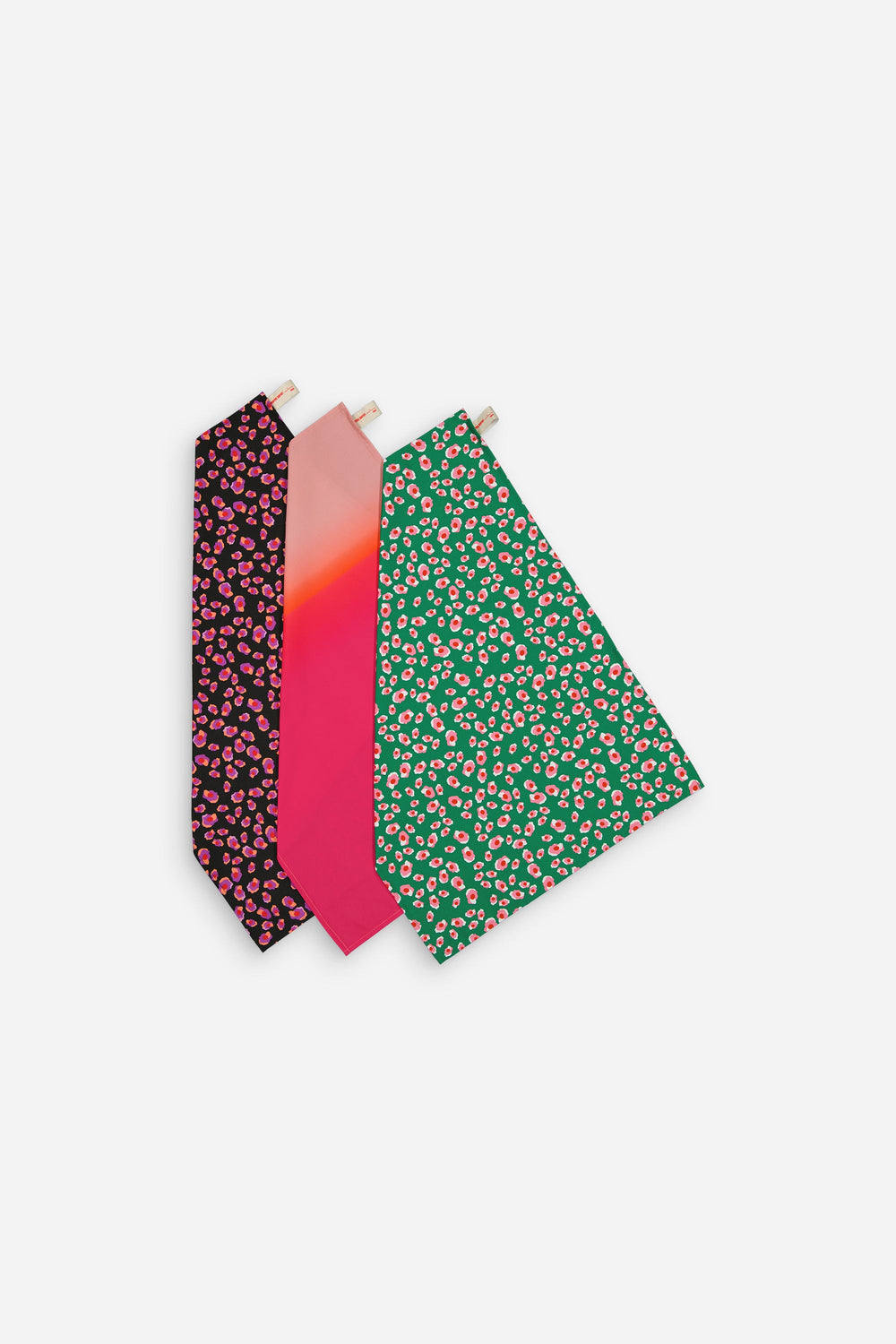 Lot de 3 torchons de cuisine léopard vert + léopard noir + gradient rose et orange 100% coton Torchons et essuis-mains Maryne Guyot créations
