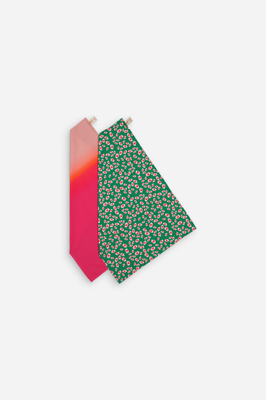 Lot de 2 torchons de cuisine léopard vert + gradient rose et orange 100% coton Torchons et essuis-mains Maryne Guyot créations