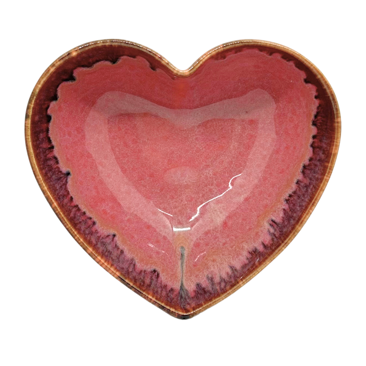 Bol coeur rose volcanique