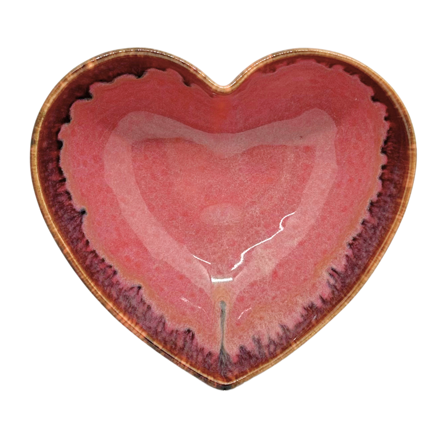 Bol coeur rose volcanique