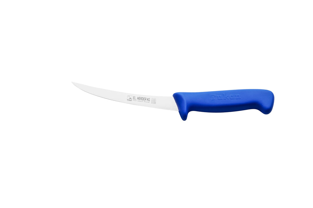 Professional curved boning knife, 13 cm blade, flexible, non-slip