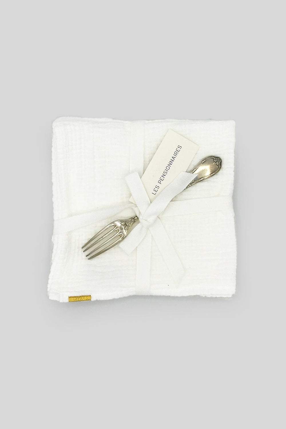 Serviettes de table en double gaze de coton blanc immaculé (lot de 2) Serviettes de table Les Pensionnaires