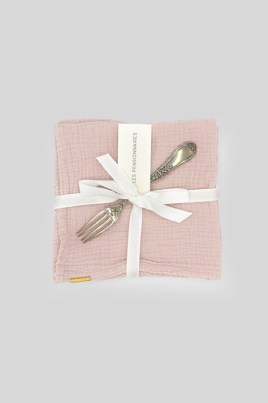 Serviettes de table en double gaze de coton rose délicat (lot de 2) Serviettes de table Les Pensionnaires