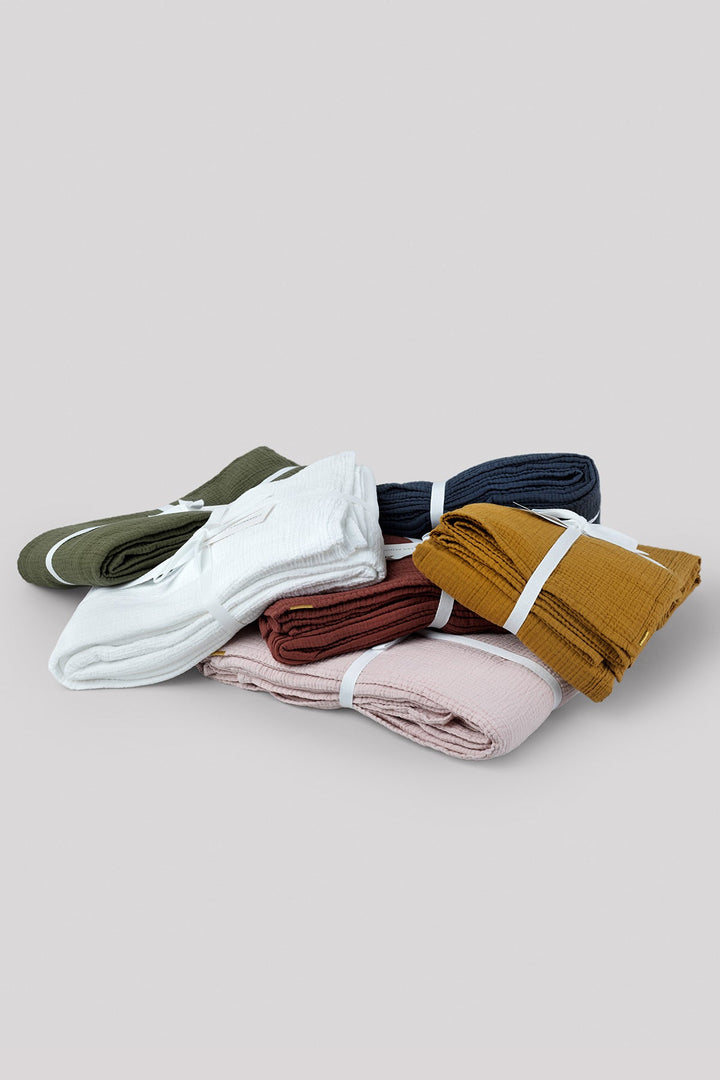 Nappe en double gaze de coton rouille Nappes Les Pensionnaires