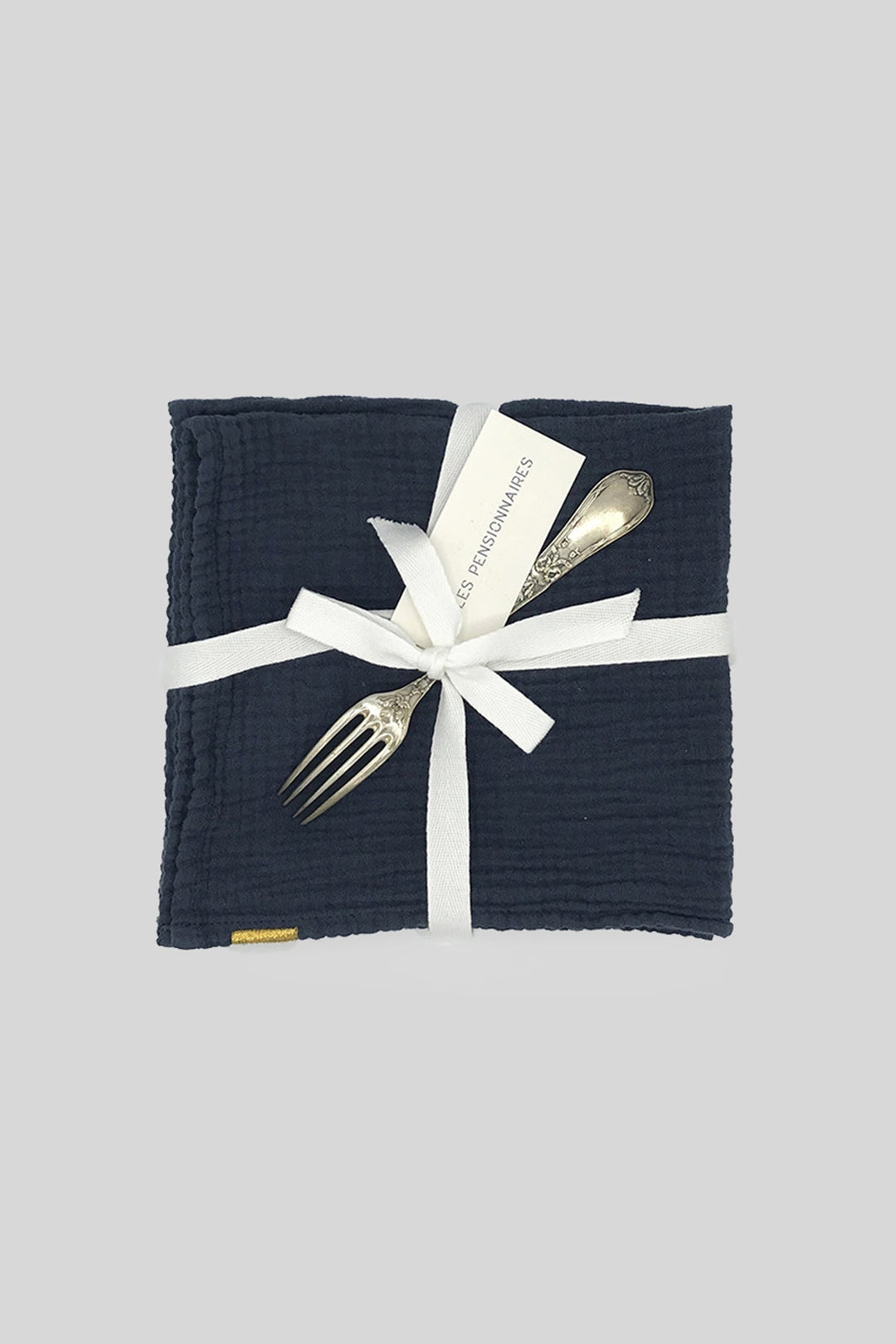 Serviettes de table en double gaze de coton bleu orage (lot de 2) Serviettes de table Les Pensionnaires