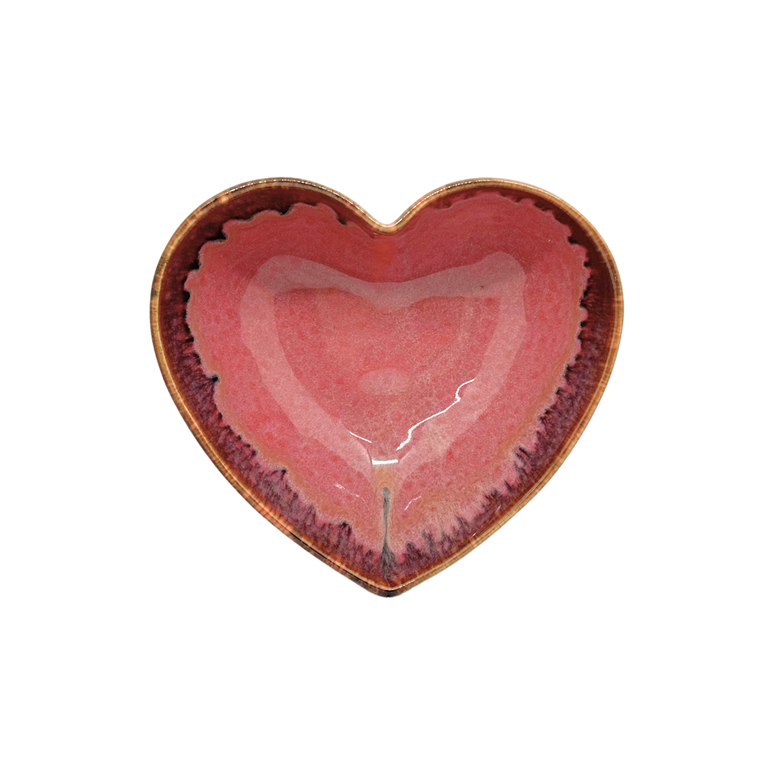 Bol coeur rose volcanique