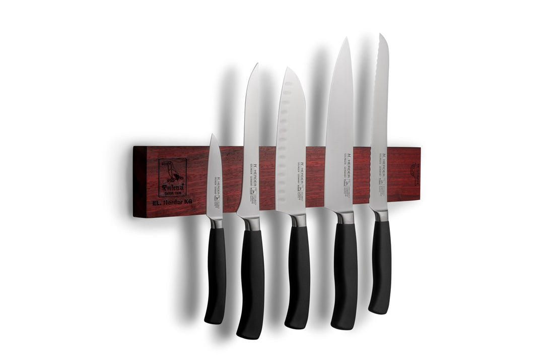 Set de couteaux Eterno, 6 pièces, manches noirs, forgé, avec barre magnétique Couteaux de cuisine Solingen Germany