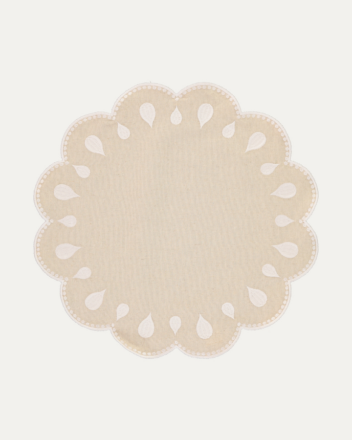 Set de table Gotas, beige et blanc Sets de table Mariaida Home