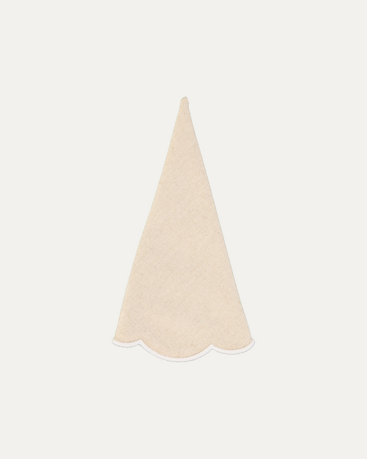 Serviette en lin et coton festonnée Belmonte, beige et blanc Serviettes de table Mariaida Home