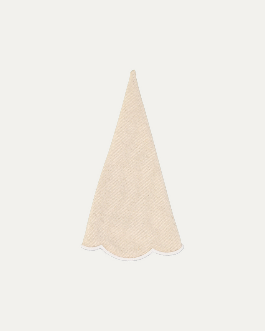 Serviette en lin et coton festonnée Belmonte, beige et blanc Serviettes de table Mariaida Home