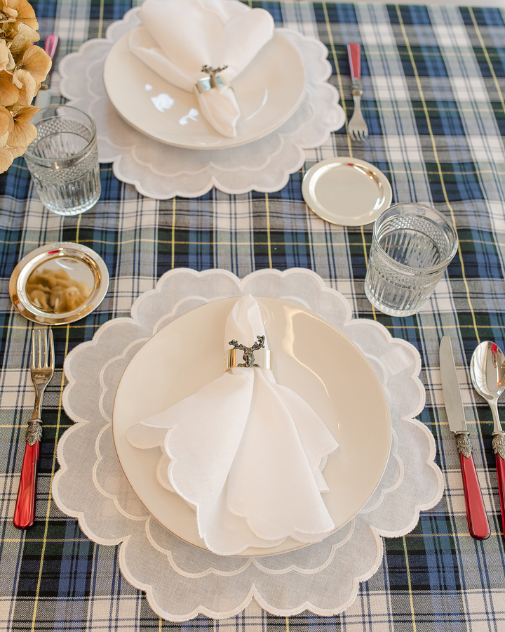 Serviette en lin Iris, blanche Serviettes de table Mariaida Home