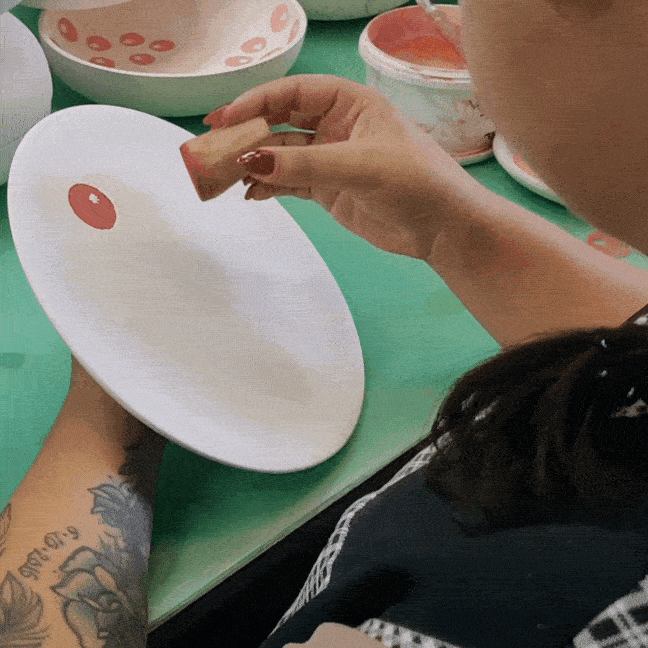 Petite assiette petites tomates & liseret vert (Set de 2)