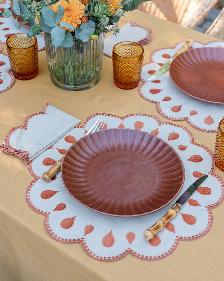 Set de table Gotas, beige et terracotta Sets de table Mariaida Home