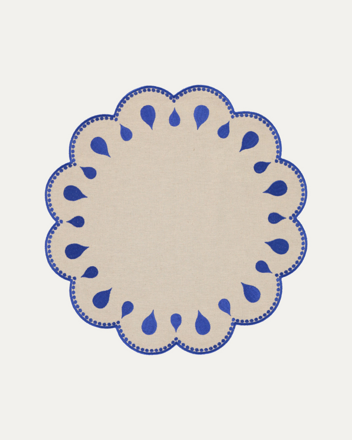 Set de table Gotas, beige et bleu Sets de table Mariaida Home