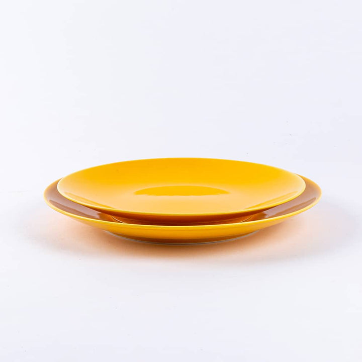 L'assiette à dessert en porcelaine ronde - Jaune moutarde Assiettes à dessert Ogre la Fabrique